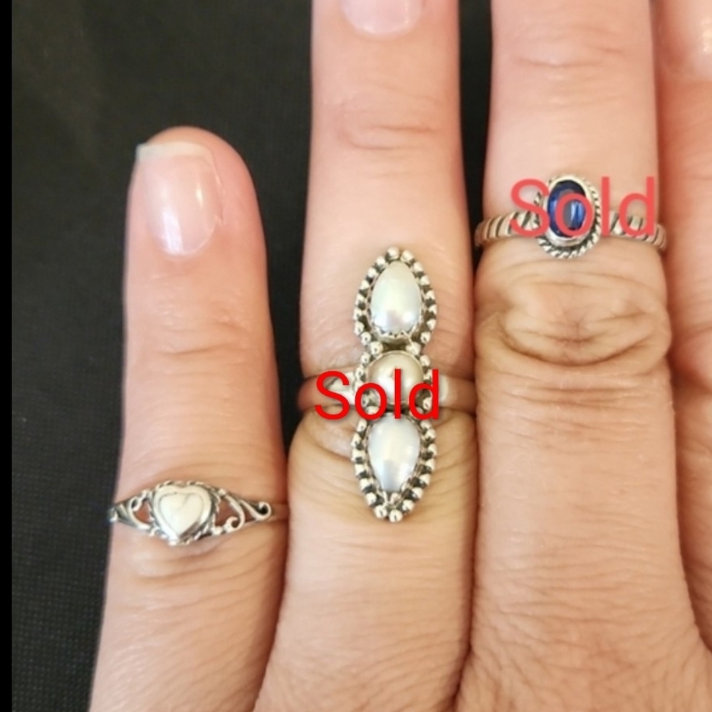NEW Size 8 Genuine Sterling Silver Rings - Picture 3 of 6
